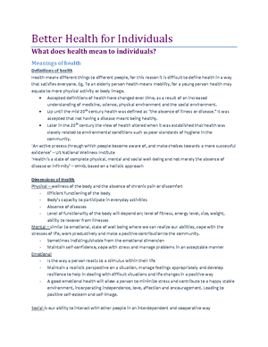 Prelim core 1 notes - Have fun - PDHPE Better health for individuals 退 ...