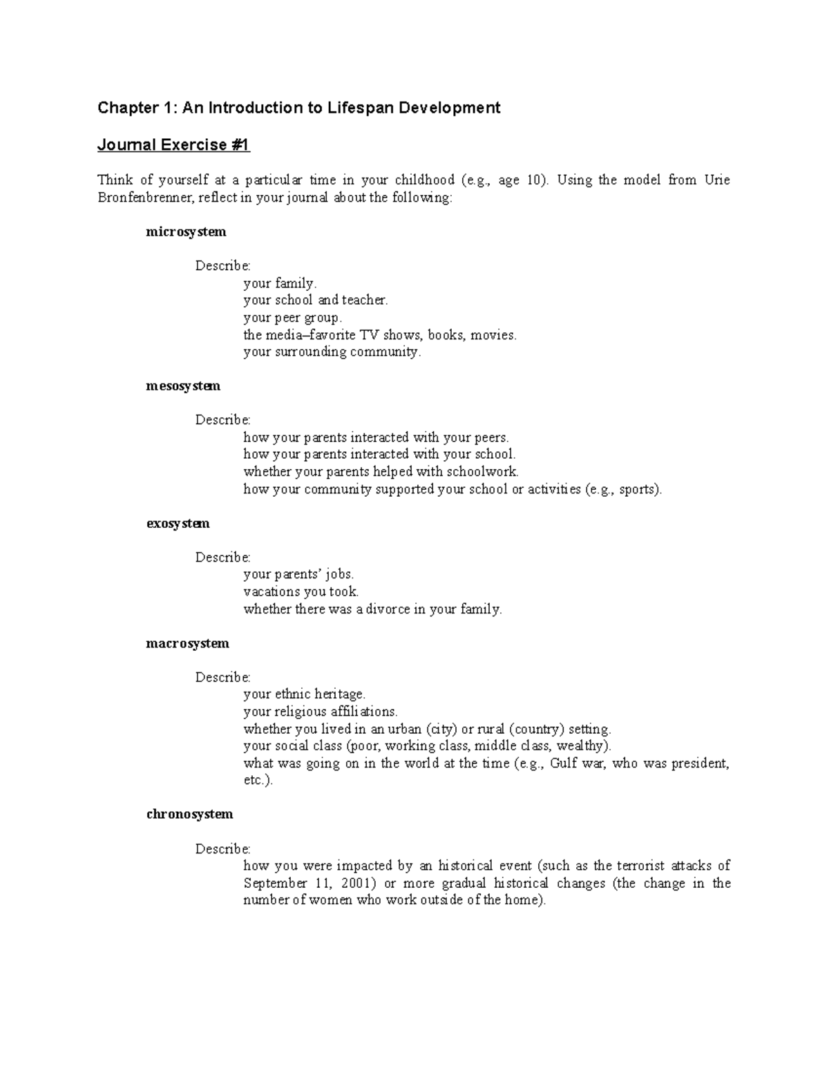 Develop Psy. Journal 1 - Notes from class - Chapter 1: An Introduction ...