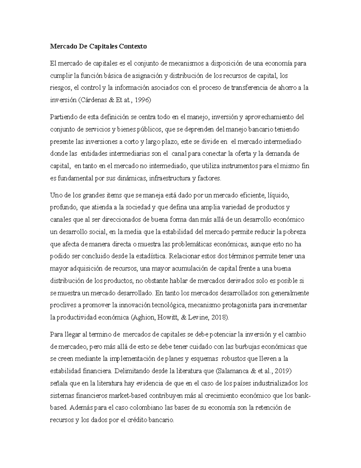 Mision del mercado de capitales - Mercado De Capitales Contexto El ...
