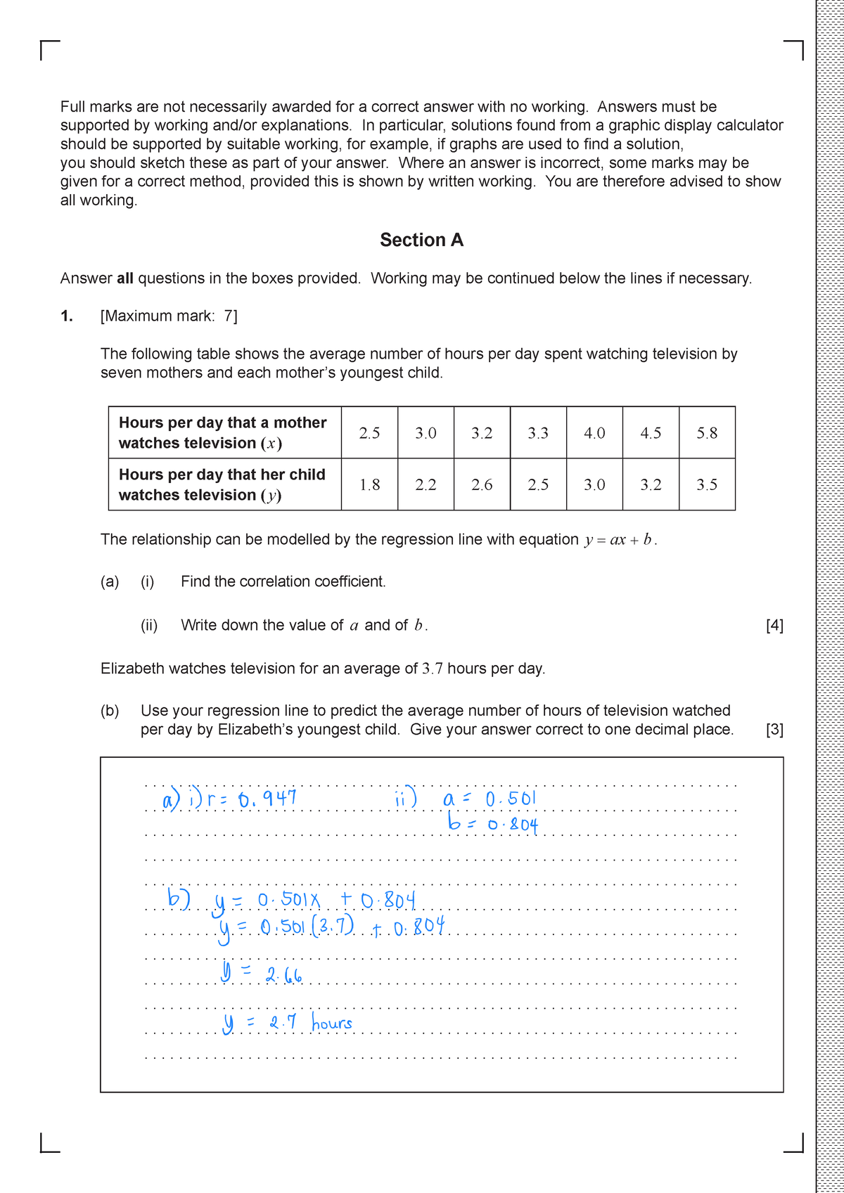 Statistics And Probability Paper 2 Practice Answers - Full Marks Are ...