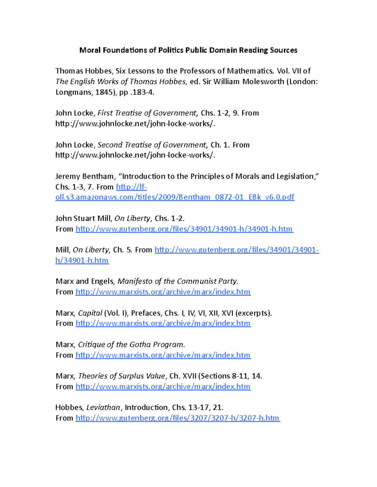 Moral Foundations of Politics Public Domain Reading Sources - Vol. VII ...