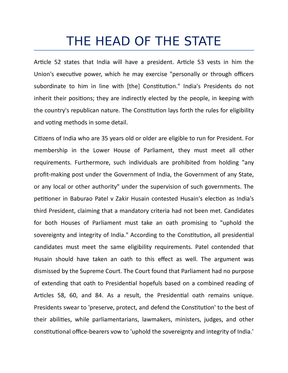 the-head-of-the-state-the-head-of-the-state-article-52-states-that