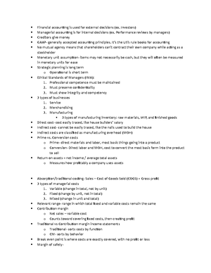 ACC 201 Chapter 4 - Chapter 4 How do companies assign and allocate ...