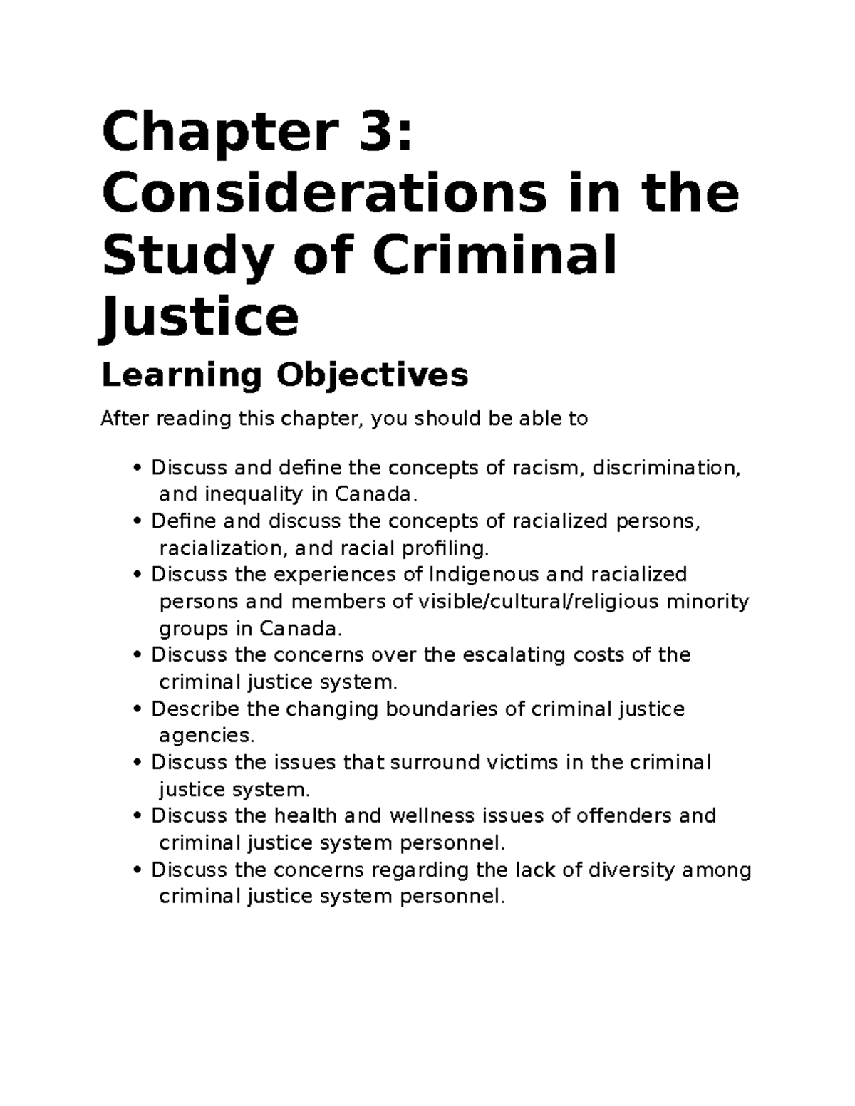 CC 102 Chapter 3 - Chapter 3: Considerations in the Study of Criminal ...