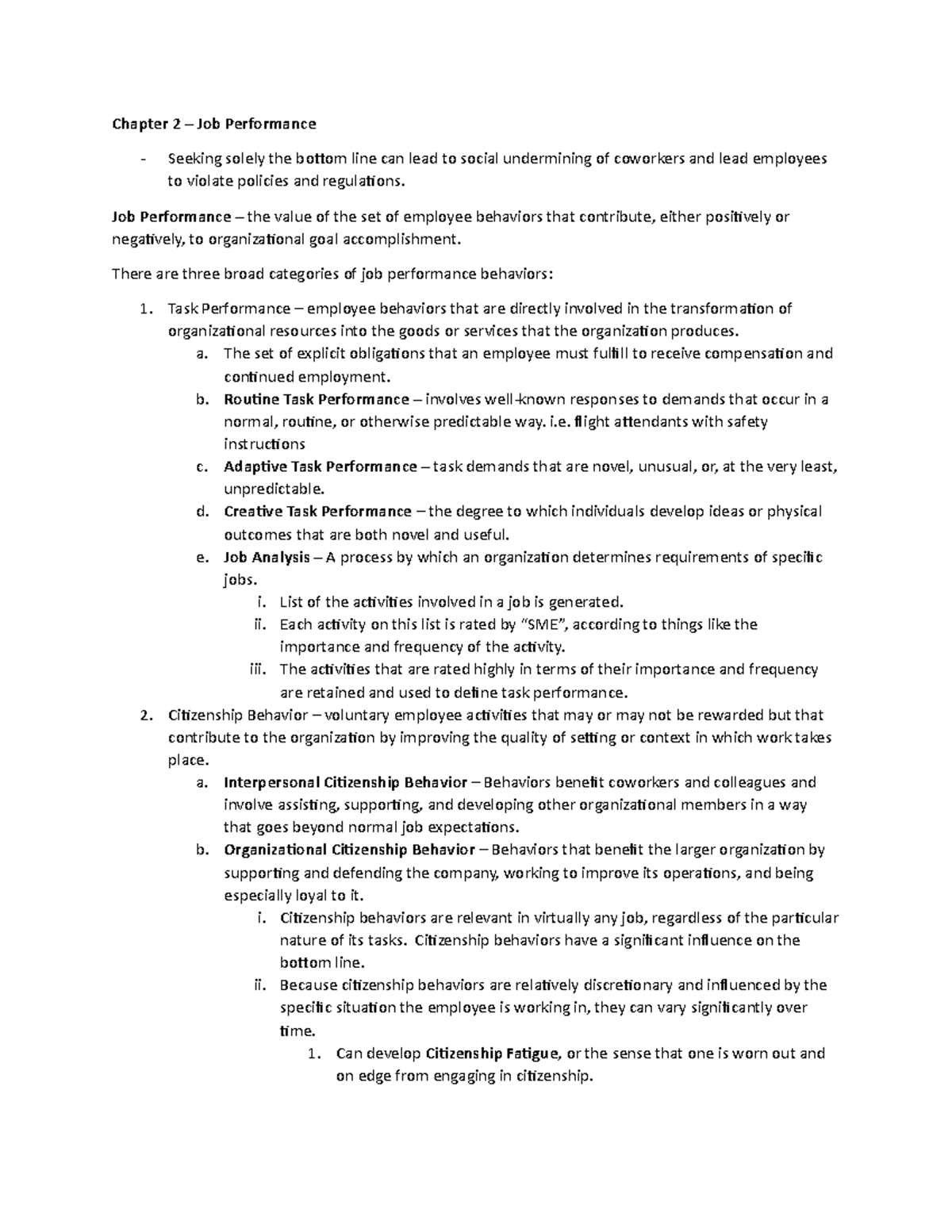 Textbook - Chapter 2 - Job Performance - Chapter 2 – Job Performance ...