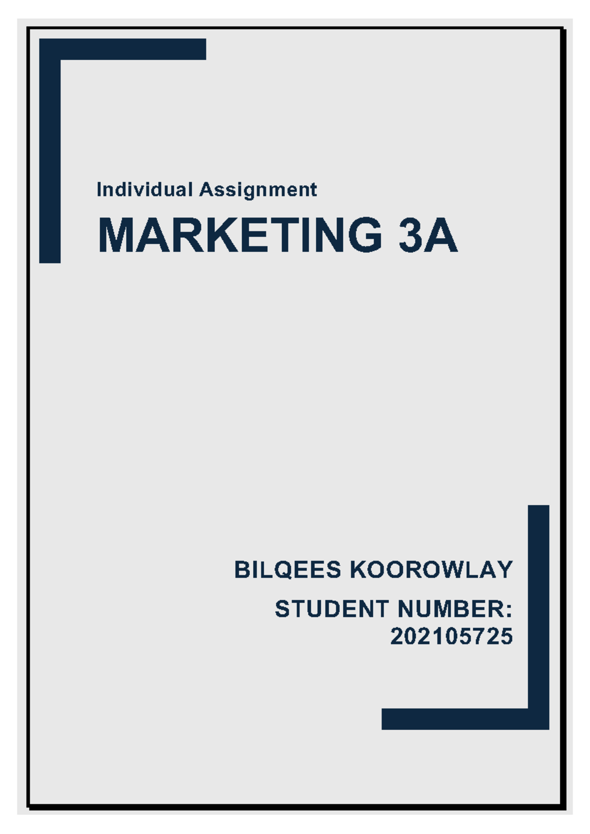 Marketing (individual assignment) - Individual Assignment MARKETING 3A ...