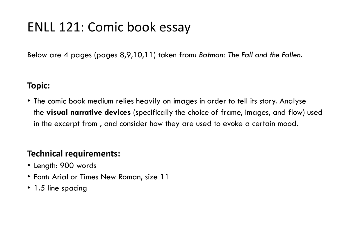 essay about comic books