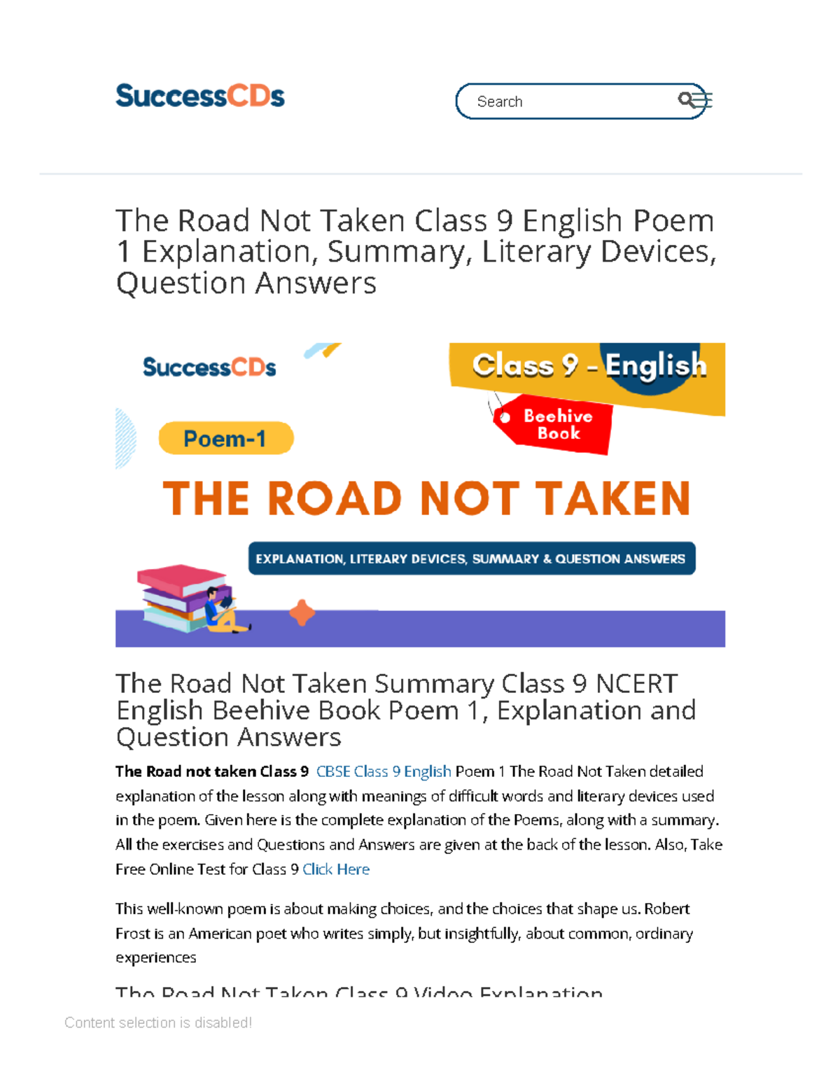 The Road Not Taken Class 9 Poem Summary, Explanation, Question Answers ...