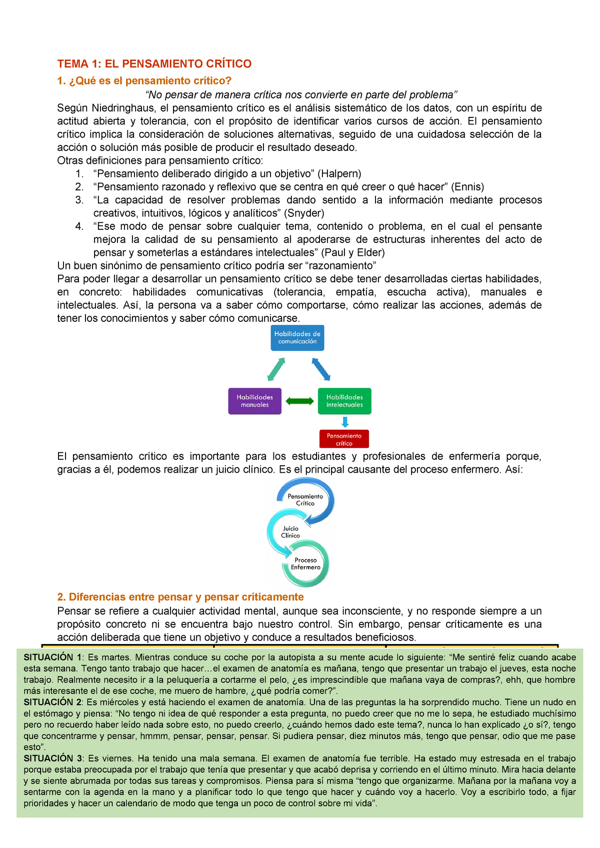 Tema 1 El Pensamiento Critico Studocu