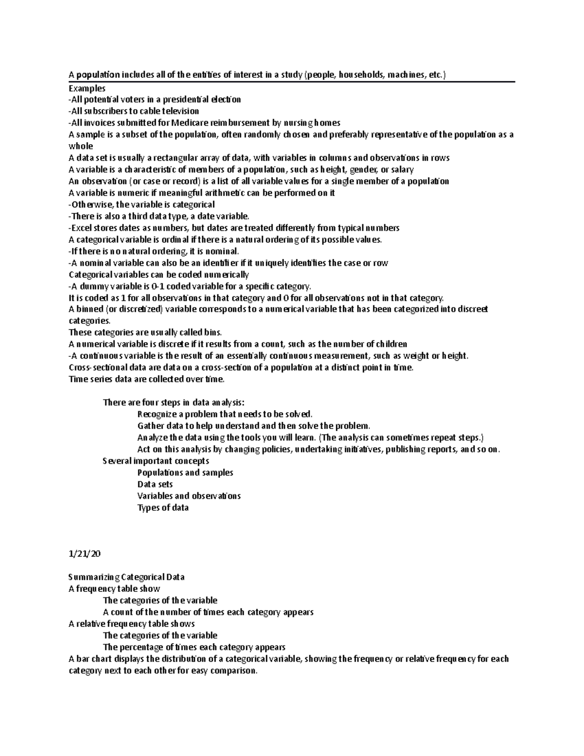 SCMA Lecture Notes - A Population Includes All Of The Entities Of ...