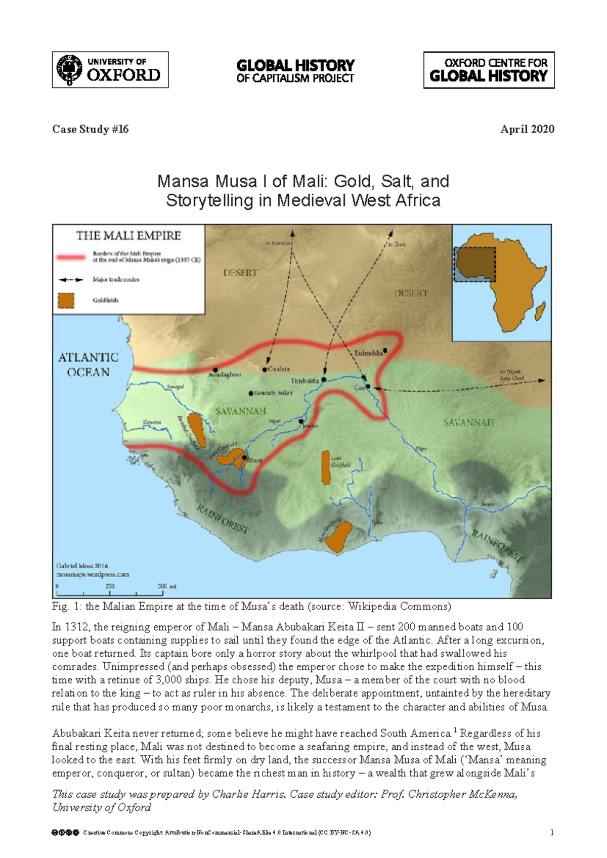 Ghocmansamusainmalipdf - Case Study Mansa Musa I of Mali: Gold, Salt ...