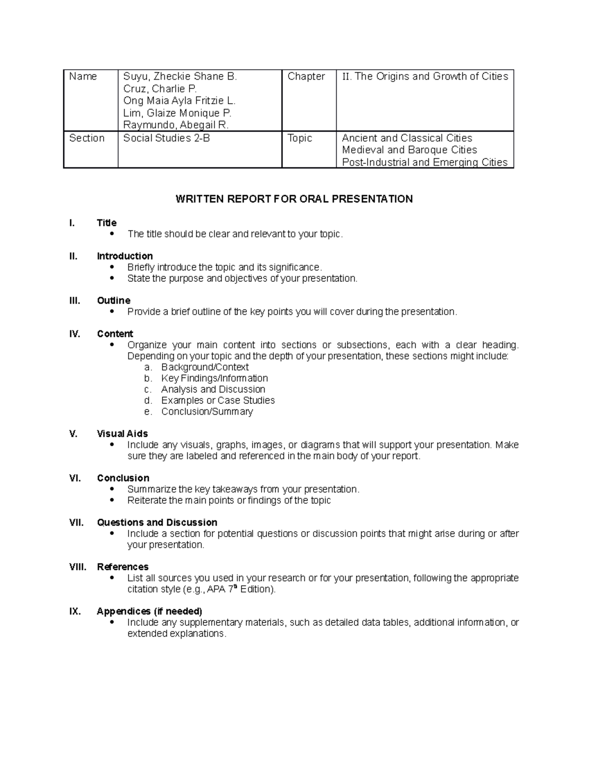 City Evolution - Geogrpahy Written Report - Name Suyu, Zheckie Shane B ...