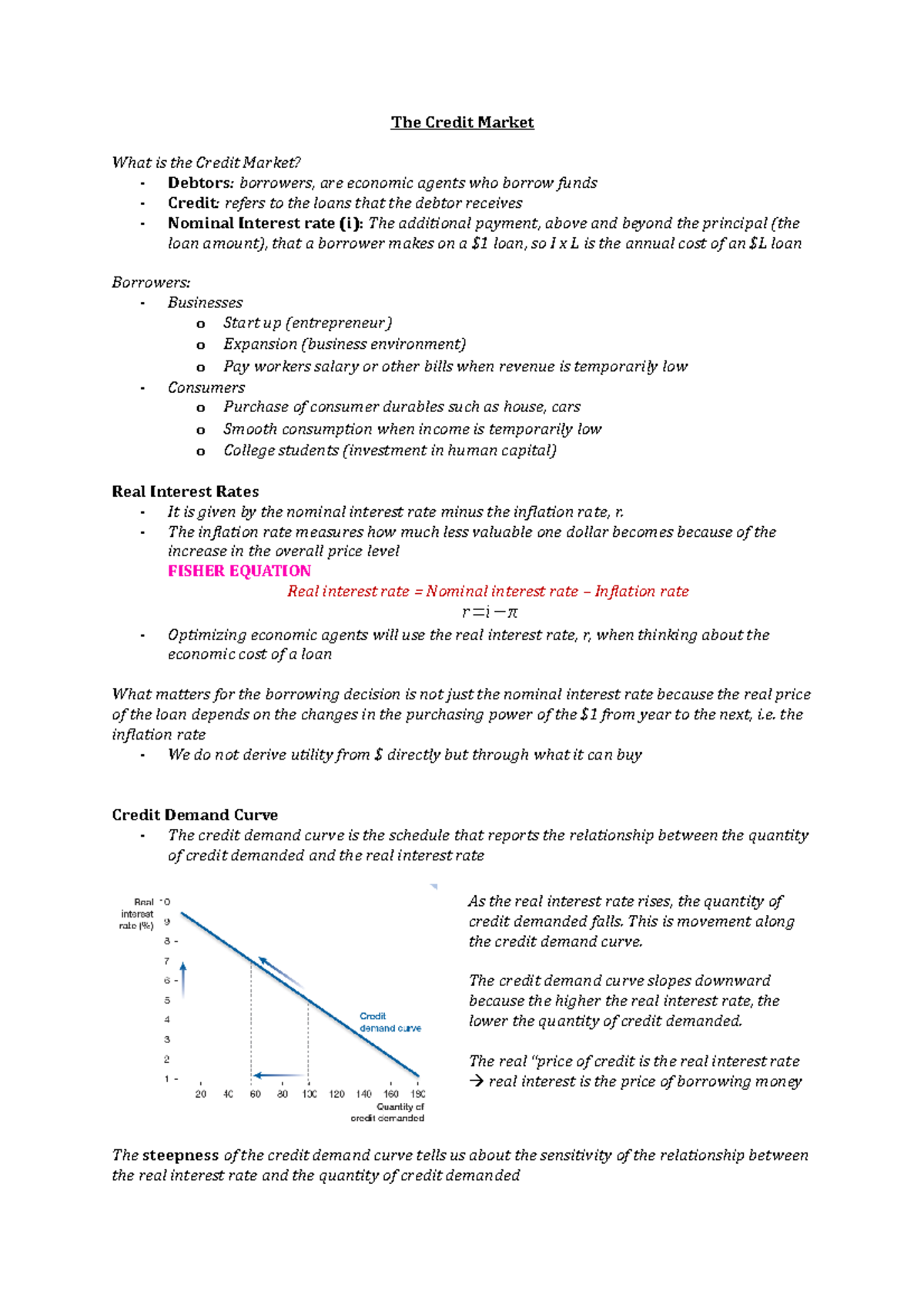 EC100 credit market notes - The Credit Market What is the Credit Market ...