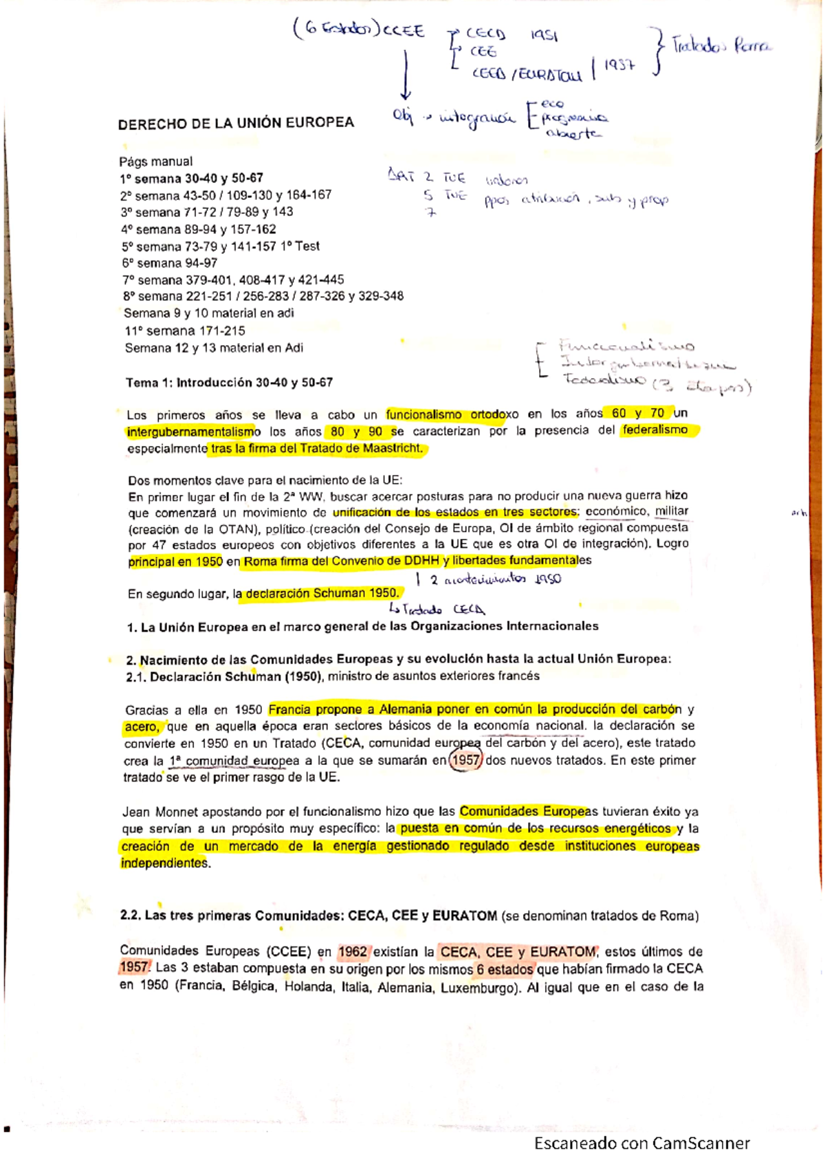 Apuntes Europeo 2 - Derecho de la Unión Europea - Studocu