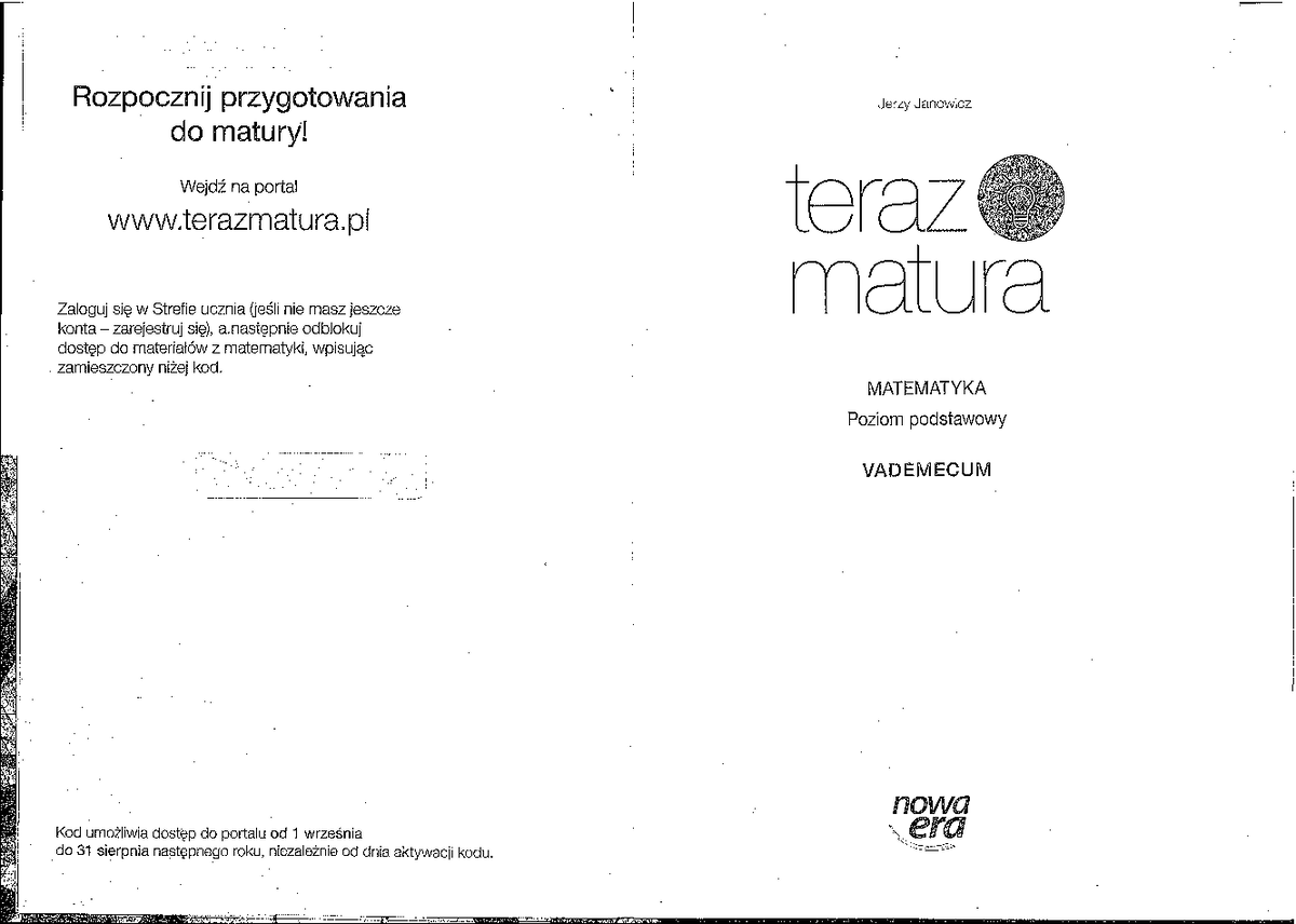 Teraz matura matematyka poziom podstawowy vademecum - Matematyka