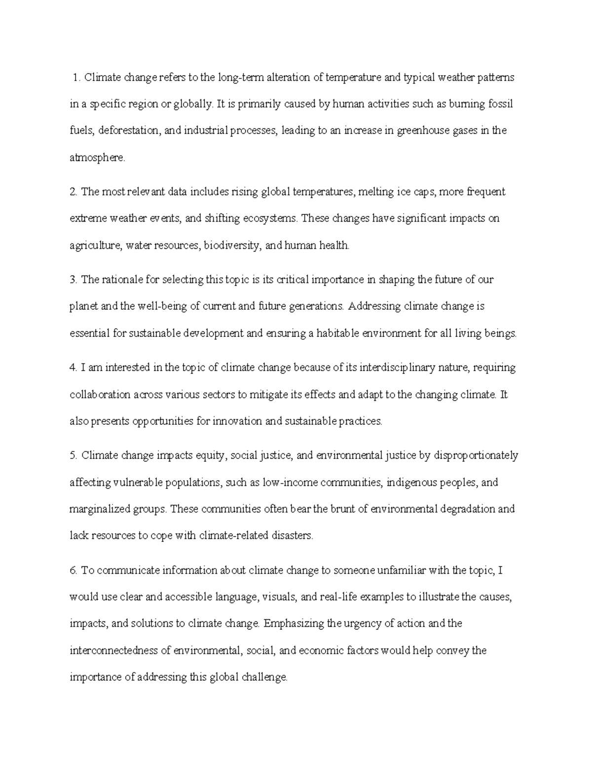 Document 1 - Copy - assignment - Climate change refers to the long-term ...