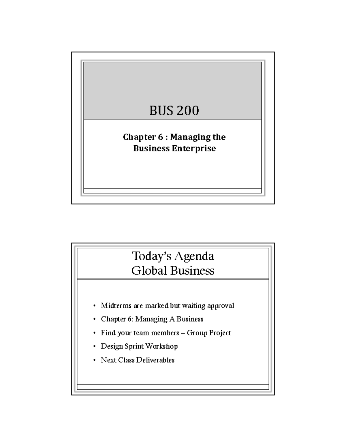 Chapter 6 - lecture note - BUS Chapter 6 : Managing the Business ...