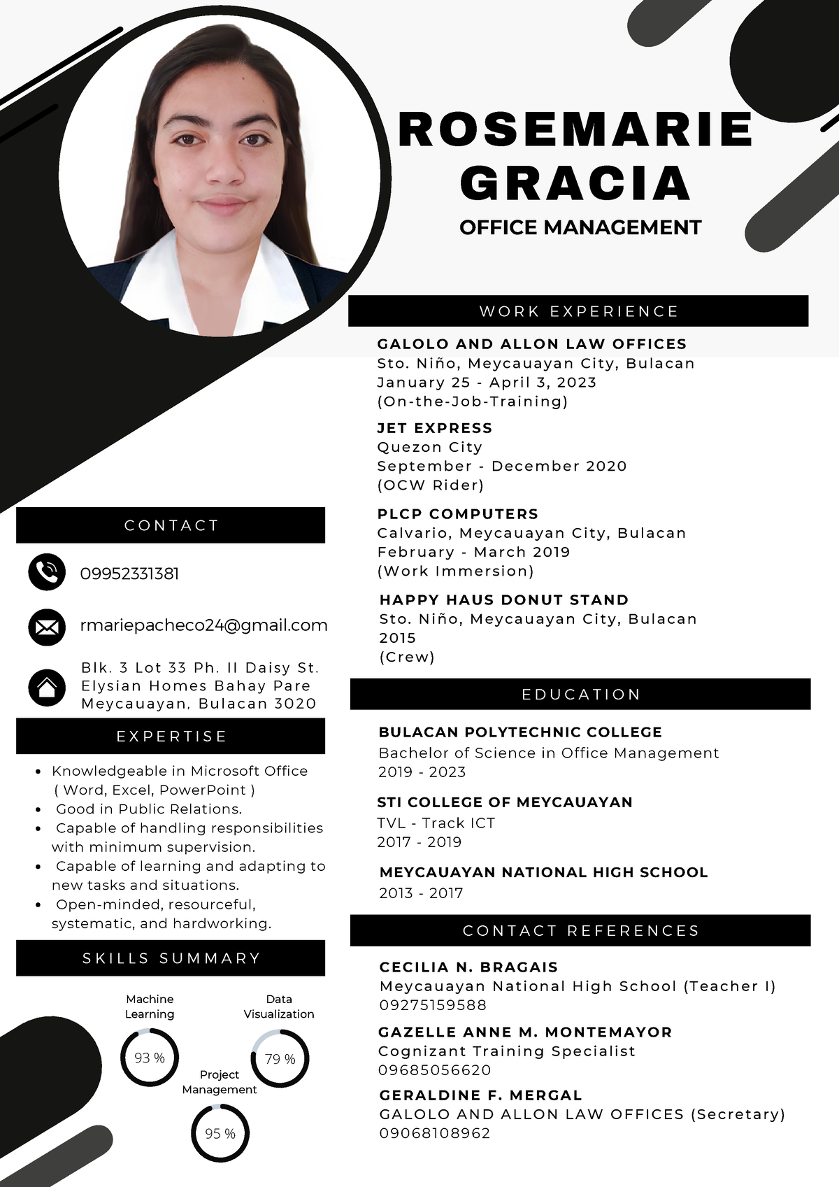 Pache-resume-new - Rosemarie Gracia W O R K E X P E R I E N C E E D U C 