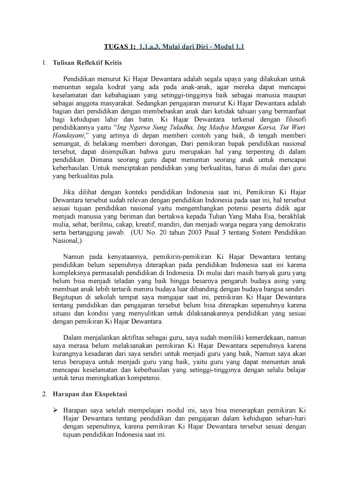 Tugas 1 Mulai Dari Diri - Modul 1 - TUGAS 1: 1.1.a. Mulai Dari Diri ...