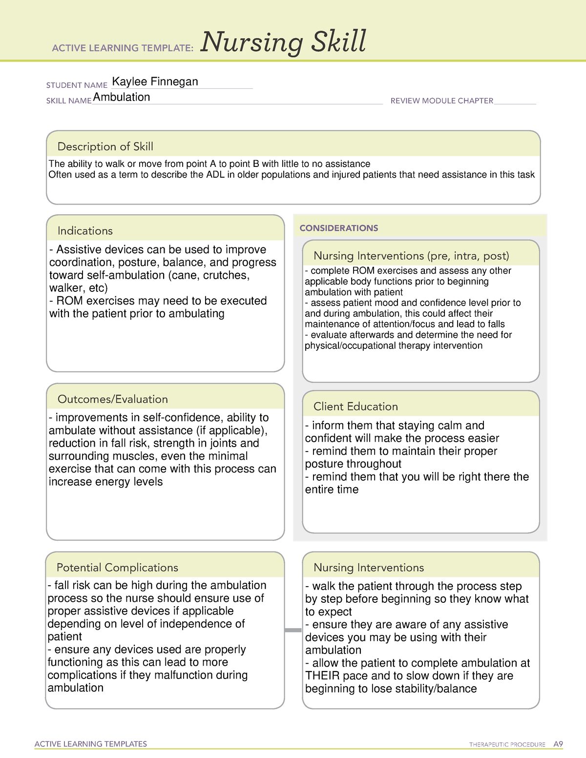 ALT Ambulation - Active learning template for ambulating patients from ...
