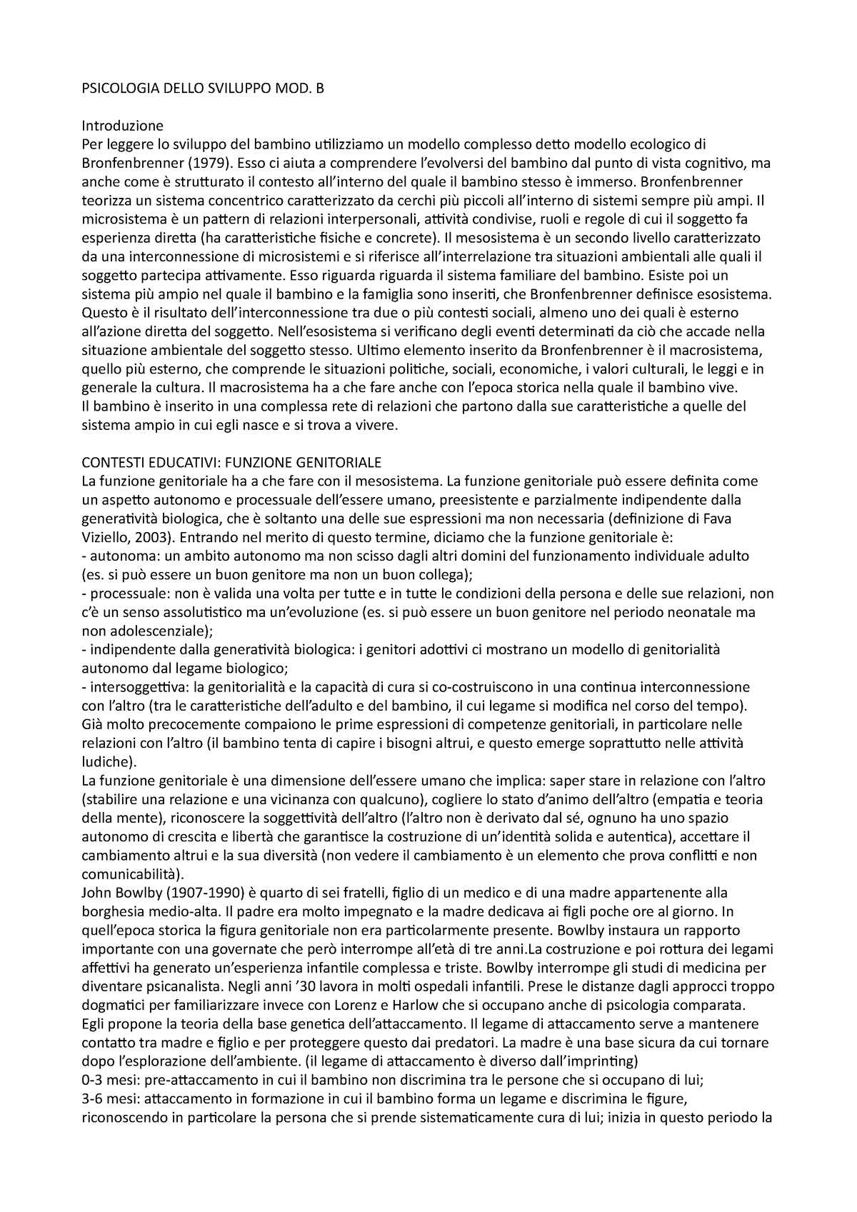 Sviluppo B - PSICOLOGIA DELLO SVILUPPO MOD. B Introduzione Per Leggere ...