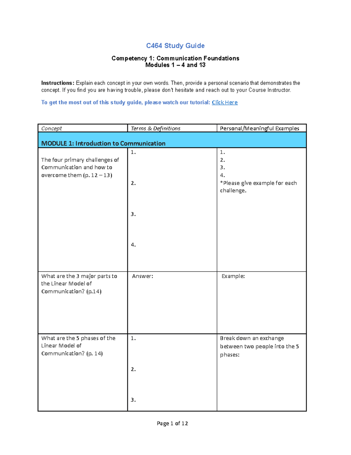 C464 Study Guide - Competency 1 - C464 Study Guide Competency 1 ...