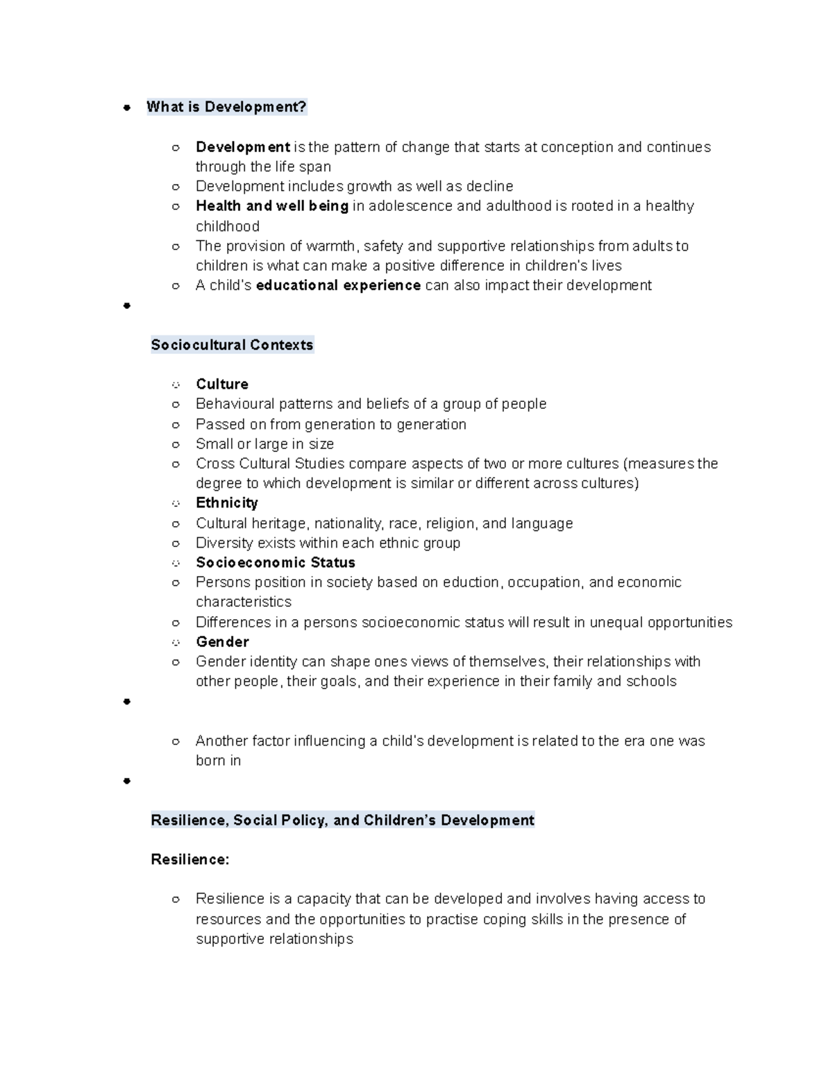 Psych 2AA3 Notes - What is Development? Development is the pattern of ...