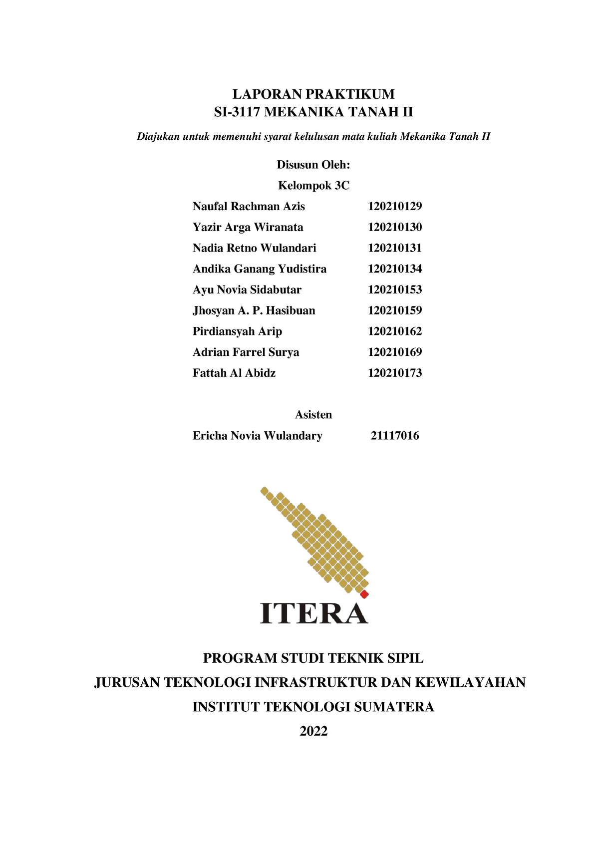 Laporan Praktikum Mektan II Kelompok 3C - LAPORAN PRAKTIKUM SI-3117 ...