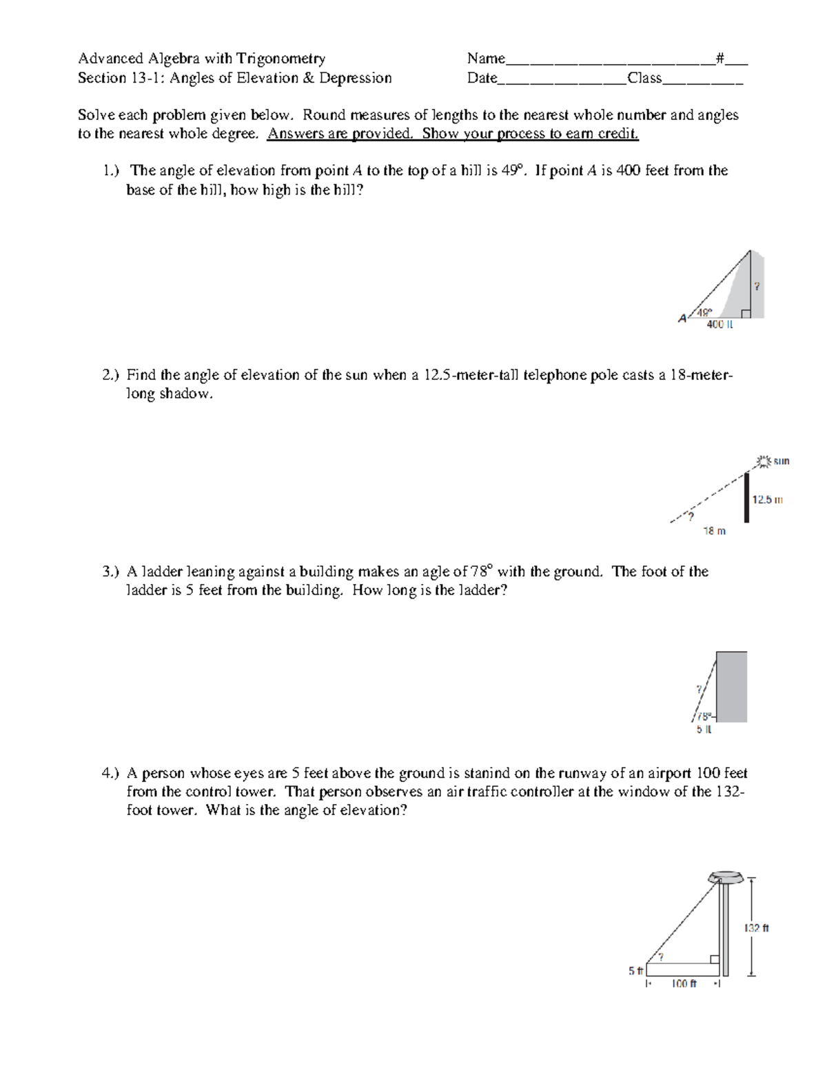 angles-of-elevation-and-depression-ws-advanced-algebra-with