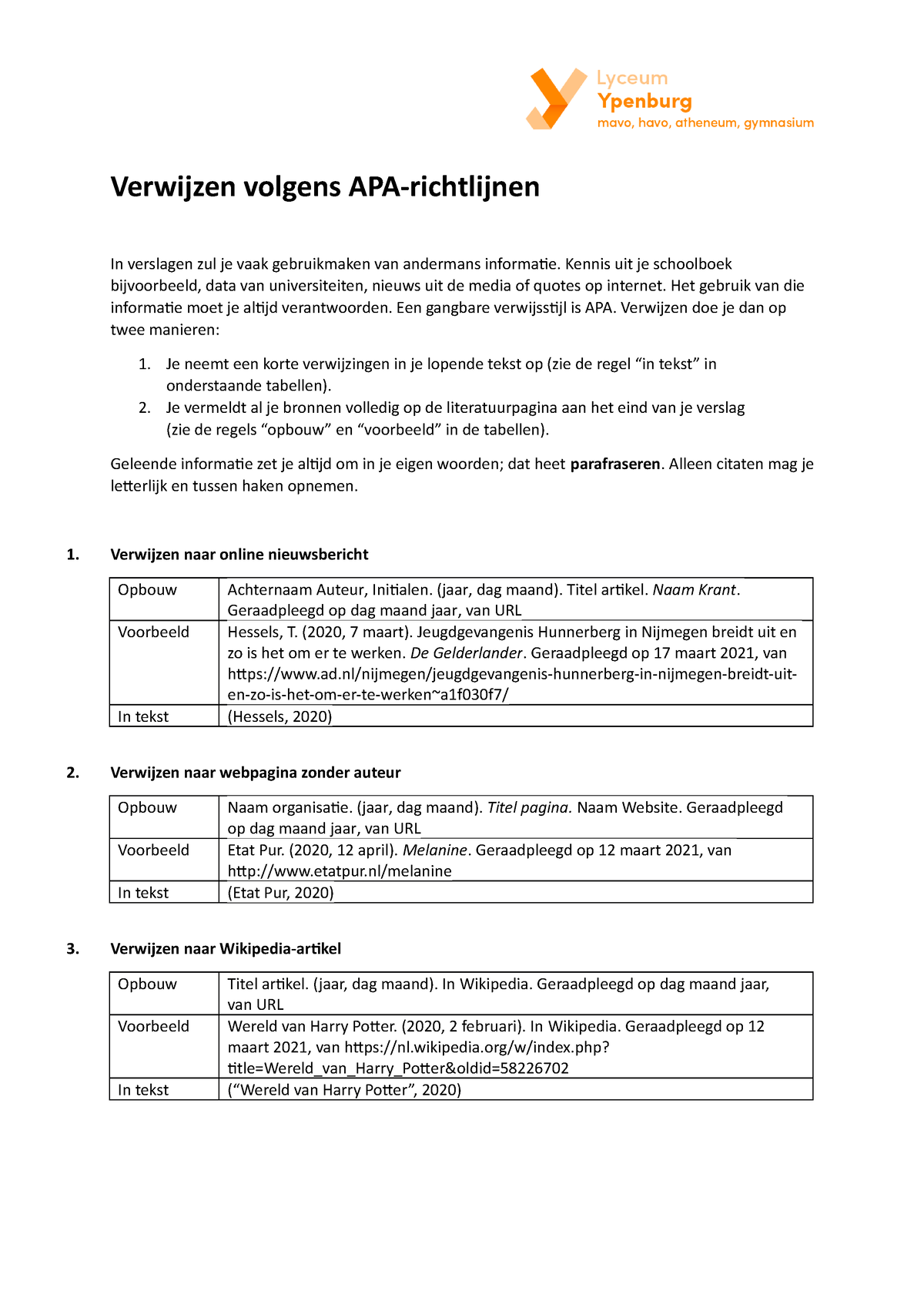 thesis apa verwijzen