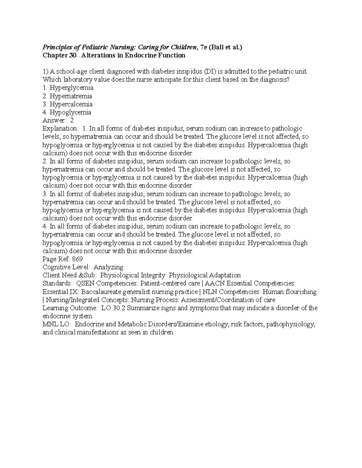 Principles of Pediatric Nursing- Caring for Children - ) Chapter 30 ...