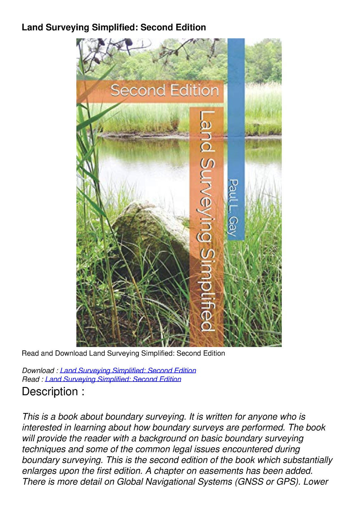 EBOOK Land Surveying Simplified: Second Edition - Land Surveying ...