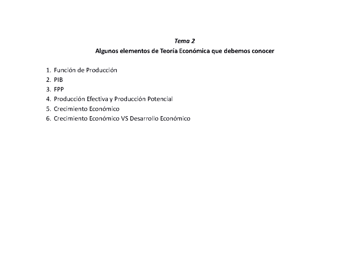 T2 Eco - Apuntes - Tema 2 Algunos Elementos De Teoría Económica Que ...