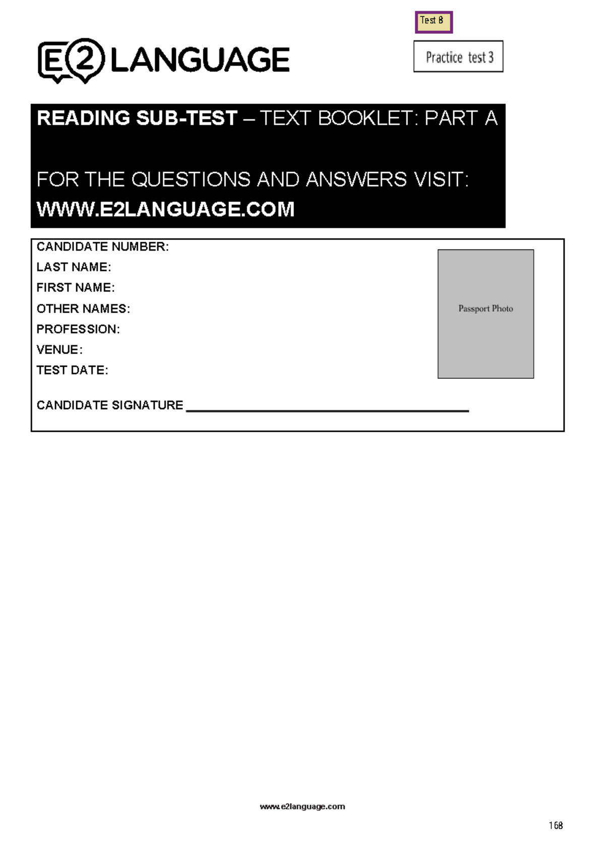 Full Reading Test ABC-23 - READING SUB-TEST – TEXT BOOKLET: PART A FOR ...