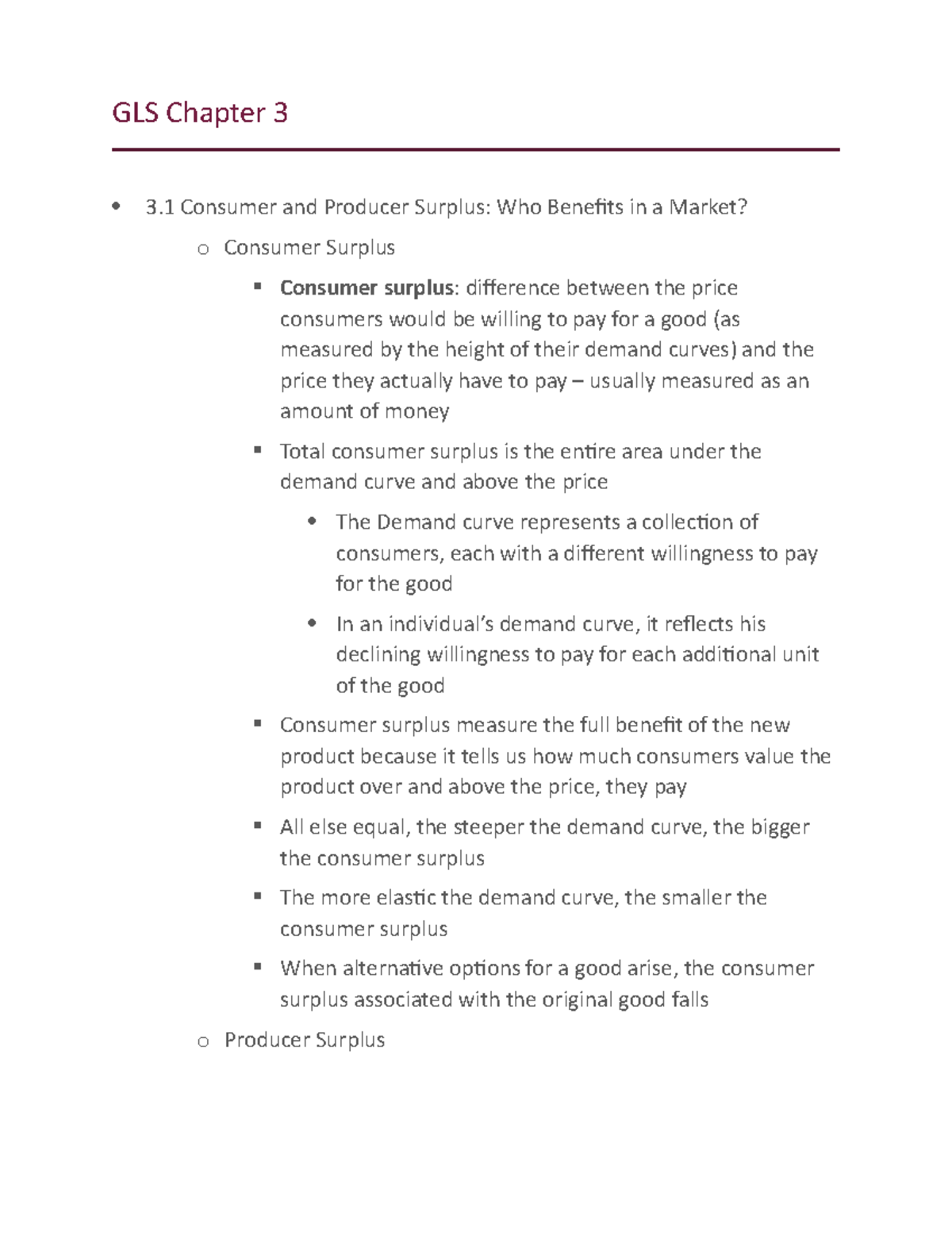 GLS Chapter 3 - Assigned Reading - GLS Chapter 3 3 Consumer and ...