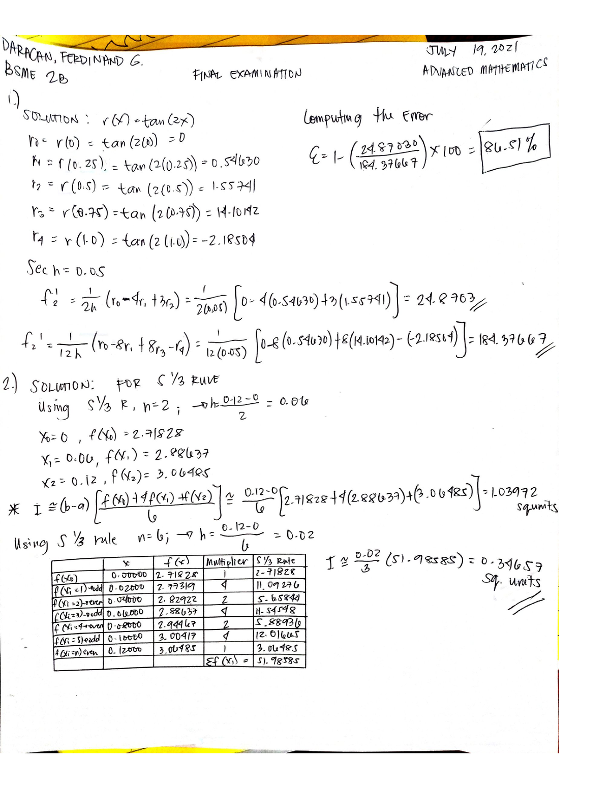 Advance Math Finals - Mechanical Engineering - Studocu