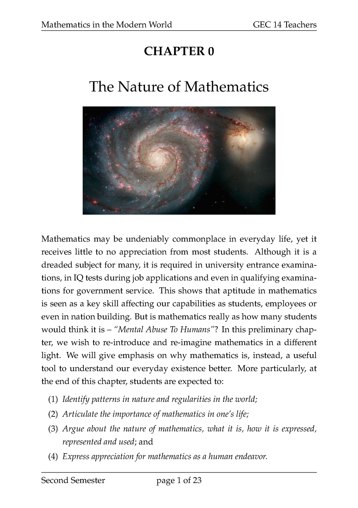 short essay about nature of mathematics