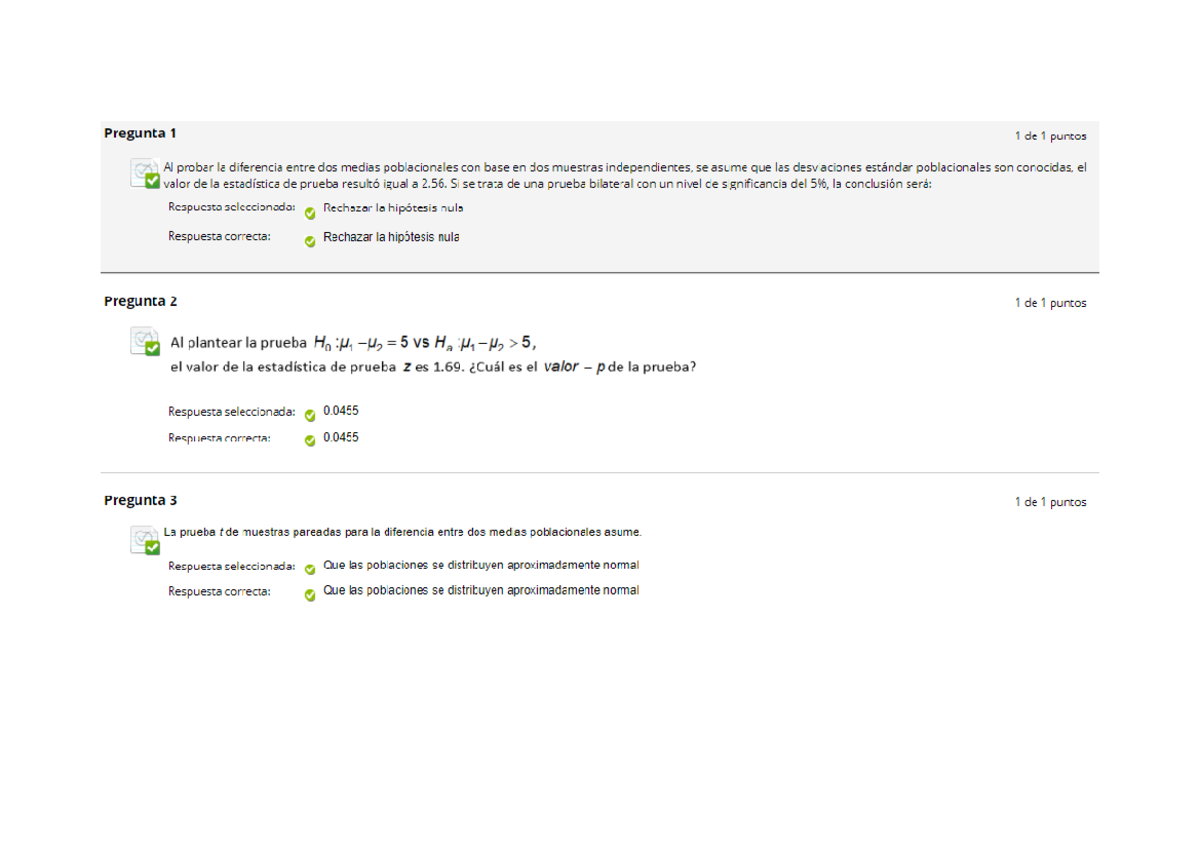 Act10 Automatizada Estadistica - Pregunta 1 1 De 1 Puntos Al Probar La ...