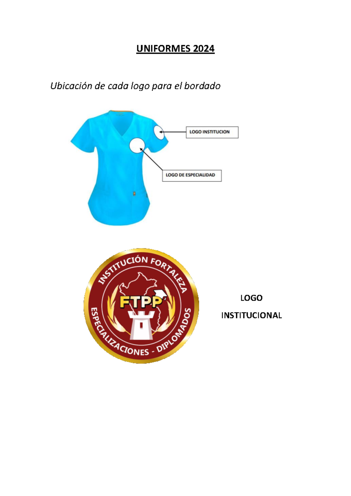 Uniformes 2024-2 - Lenguaje - UNIFORMES 2024 Ubicación de cada logo