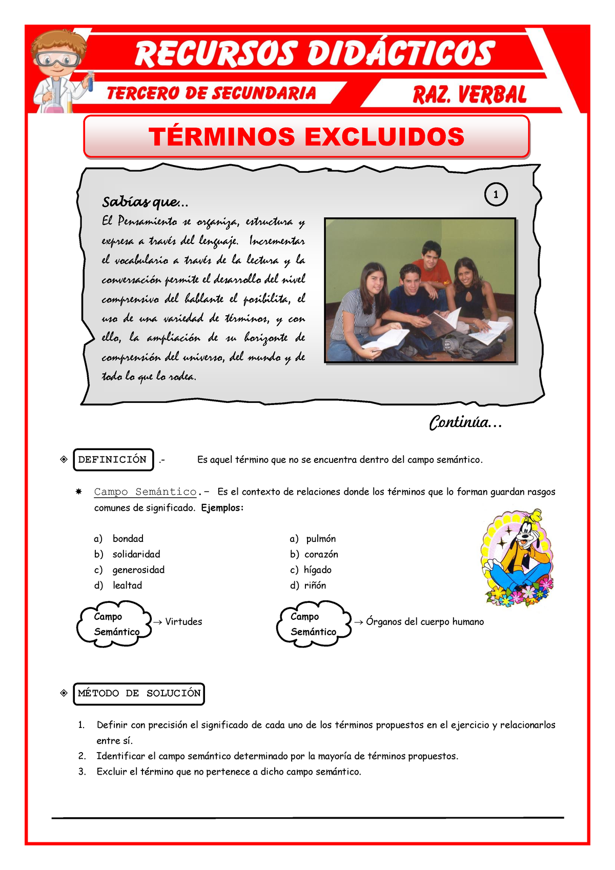 Ejercicios De Terminos Excluidos Para Tercero De Secundaria - T ...