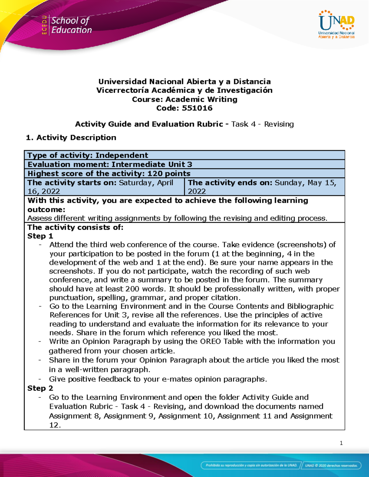 Activity Guide and Evaluation Rubric - Unit 3 - Task 4 - Revising ...
