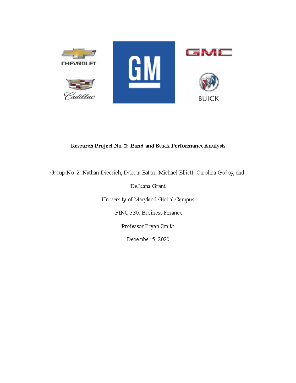Bond and Stock Performance Analysis- Group Two ( Final) - Research ...