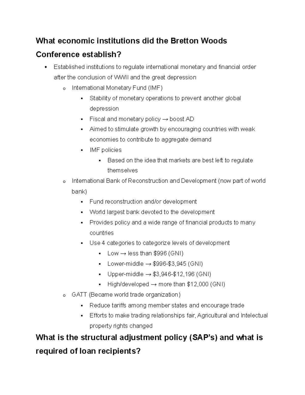 What economic institutions did the Bretton Woods Conference establish ...
