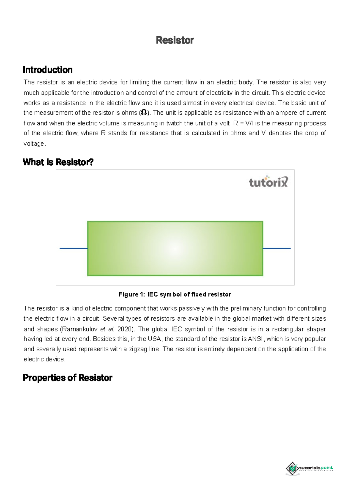 Resistor Resistor Introduction The resistor is an electric device for