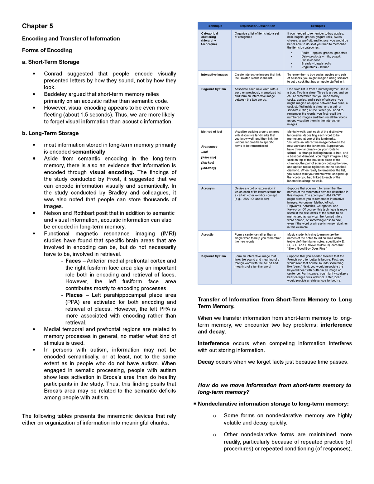 Chapter 5 (SIM)- Encoding and Transfer of Information - Chapter 5 ...