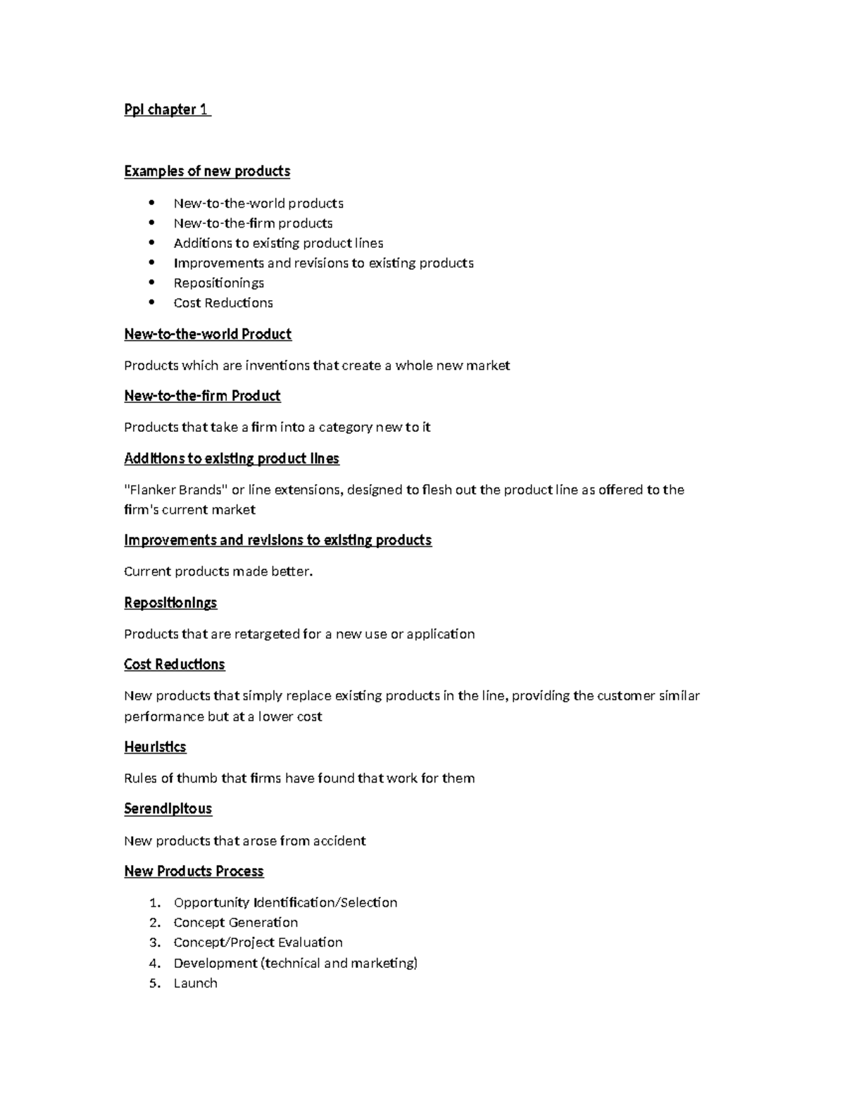 Ppi final exam - Ppi chapter 1 Examples of new products New-to-the ...