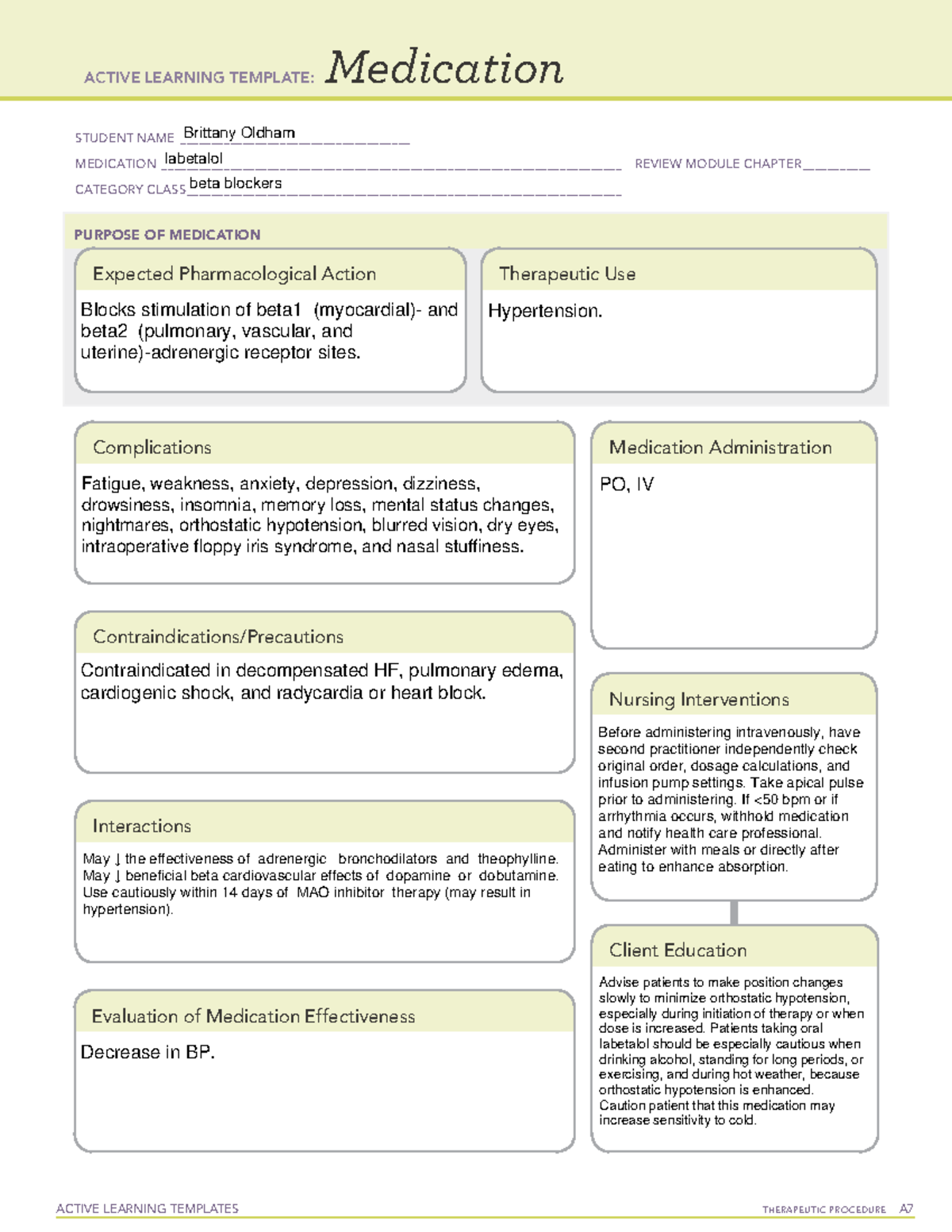 L Medications 2 - G. Gouda - STUDENT NAME ...