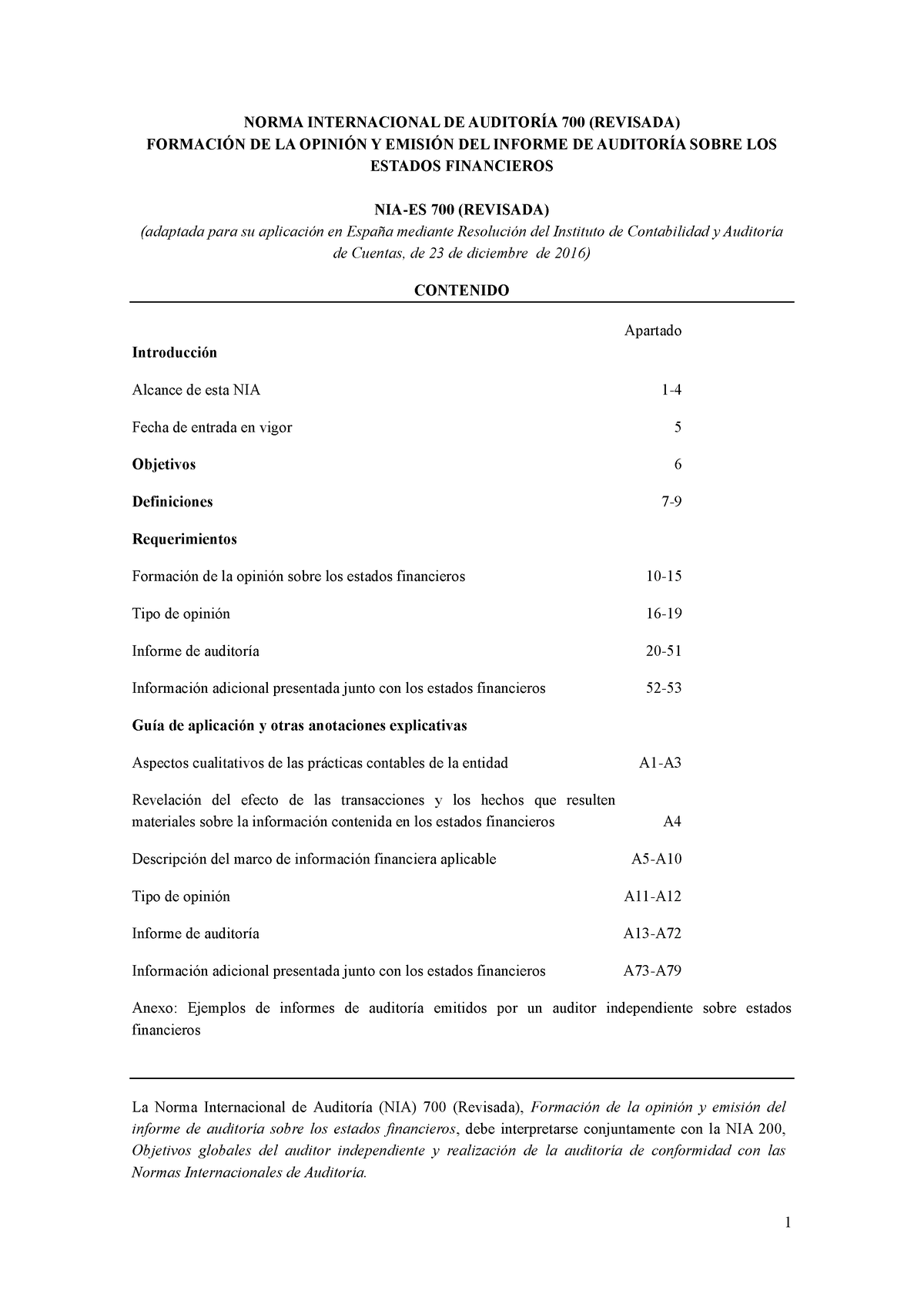 NIA ES 700 Revisada - Normas Internacionales De Auditoria - NORMA ...