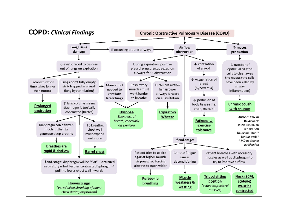 COPD Clinical Manifestations Concept Map - NUR1129 - Studocu