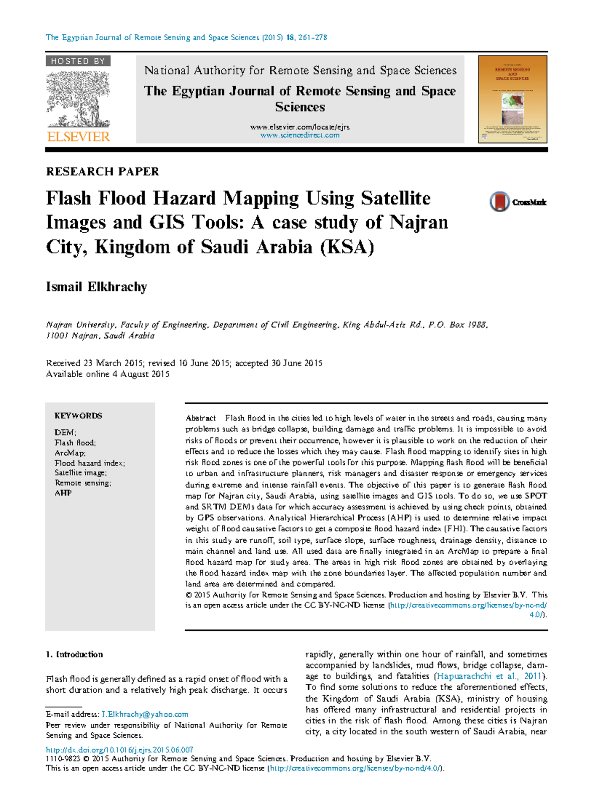 1-s2 - dvd - RESEARCH PAPER Flash Flood Hazard Mapping Using Satellite ...